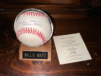 Willie Mays Authenticated And Autographed Baseball