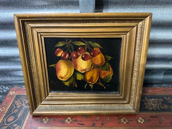 Antique Canvas Oil Painting Still Life Fruit Frame Signed