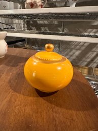 Yellow Ceramic Lidded Storage Jar