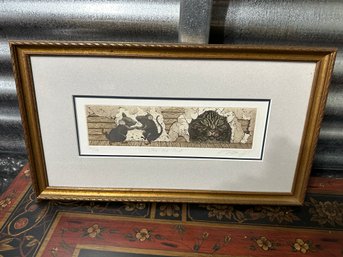 Cat And Mouse Artwork Original Lithograph Signed And Numbered With Title