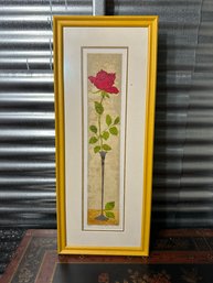 Framed Lightograph Of A Rose Signed By M Izard The Red Rose