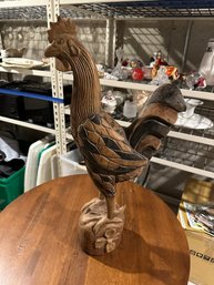 Vintage Wooden Chicken Art Decor