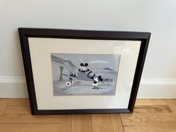 Very Rare Mickey In Plane Crazy By Patrick Block Framed Artwork