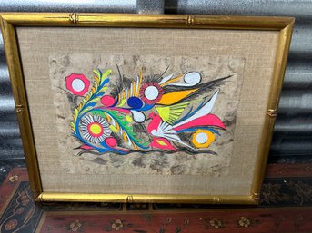Vintage Mexican Amate Bark Original Paintings Of Colorful Birds