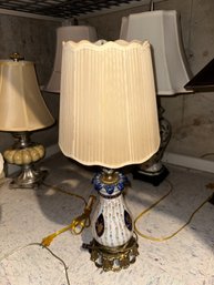 Modern Brass And Porcelain Table Lamp