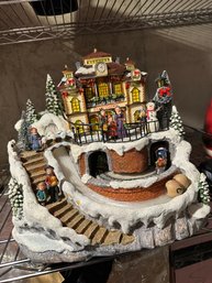 Christmas Decorations Train Station Music Box