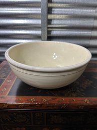Antique Yelloware Brown Banded Stripped Mixing Bowl