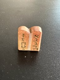 Tiny Paper Weight With The Two Tablets Of The Ten Commandments, And The Symbols Are Hebrew Letters