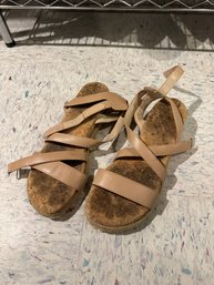 Adrienne Vittadini Sport Nude Beige Platform Strappy Sandals