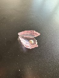 Pink Crystal Oyster Clam Shell With Pearl