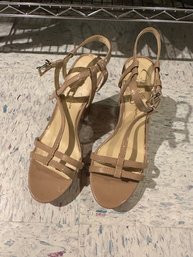 Jessica Simpson Nude Wedges Strappy Ankle Buckle