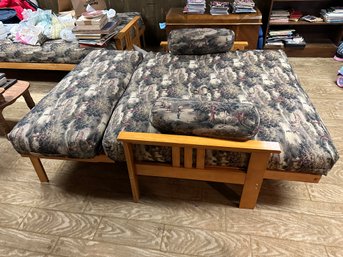 Futon With Decorated Mattress And Extension