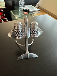 Vintage 1950's Airplane Salt & Pepper Cruet Set