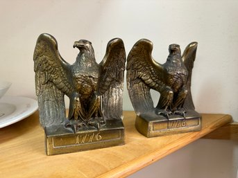 Vintage Philidelphia Brass Eagle Bookends Set Of 2