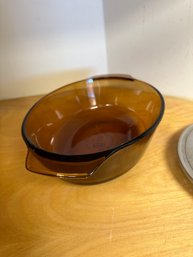 Anchor Hocking Amber Brown Oval Casserole Dish