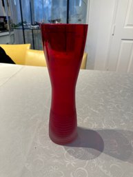 Ruby Red Vase Made In Poland