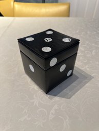 Protocol Black Glass Dice Bar Coasters In Storage Box