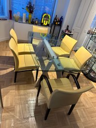 Roche-Bobois Chronos Dining Table MSRP $10,870 Extendable Glass Table With Chairs