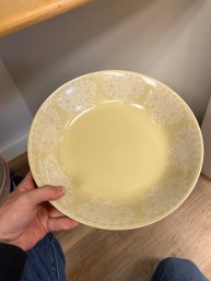 Beautiful Light Yellow Floral Serving Bowl