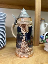 Vintage German Wekara Blue Hand Painted Stein Tankard