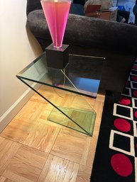 Z-shaped Tempered Glass Side Table (2)