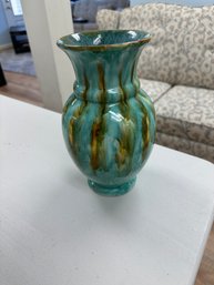 Vintage Pretty Glaze Green Vase