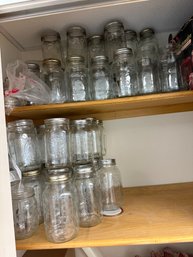 Lot Of Clear Glass Mason Jars