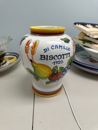 Italy Deruta Di Camillo Biscotti Ginger Jar