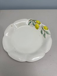 Vintage Italy Porcelain 3D Lemon Scalloped Platter