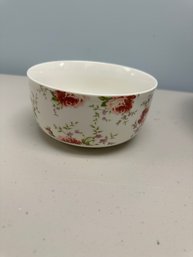 Grace Teaware Pink And Burgundy Floral Bowl