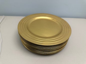 Lot Of Assorted Charger Gold Plastic Plates