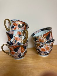 Set Of 5 Japanese Porcelain Tea Cups