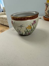 Vintage Hand Painted Porcelain Chinese Pot Planter