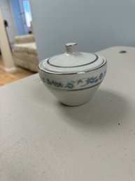 Beautiful Yamaka Blue Gray Flower Sugar Pot Lidded