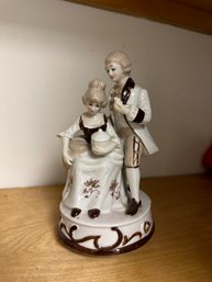 Vintage Porcelain Victorian Courting Couple Bisque Figurine