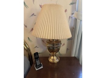 Elegant Large Brass Lamp With Shade