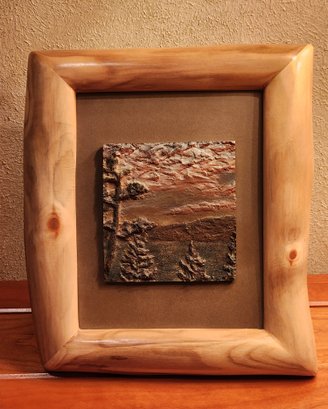 Custom Wood Framed Fine Art Sculpture Tile