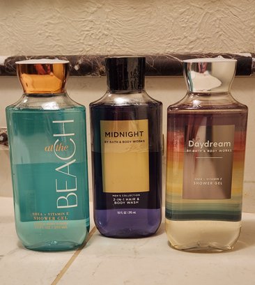 (3) Brand New BATH AND BODY WORKS Shower Gel Selections