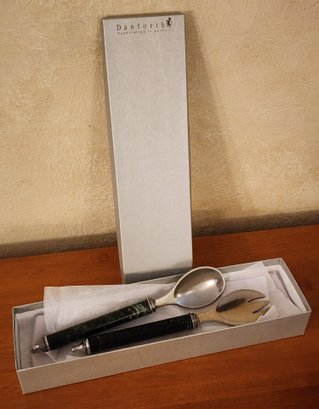 Set Of DANFORTH Marble Handle Serving Spoons