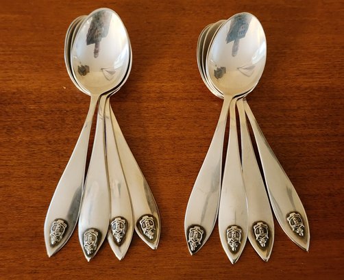 (8) Vintage WHITING & DAVIS Sterling Silver Spoons