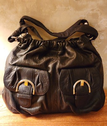 B. MAKOWSKI Black Ladies HOBO BOHO Style Handbag Purse