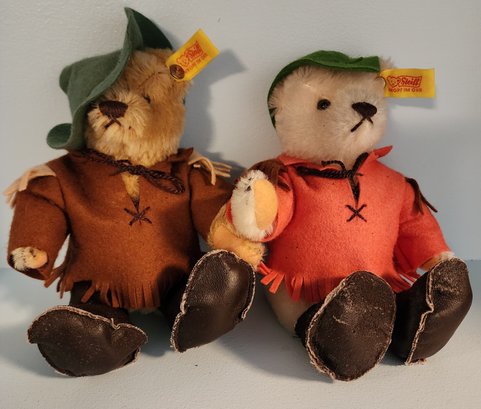 Vintage Set Of STEIFF Robin Hood Mohair Teddy Bears