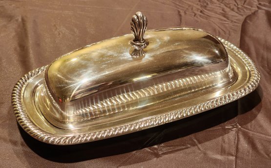 Vintage W.M.ROGERS Silver Plated Butter Dish