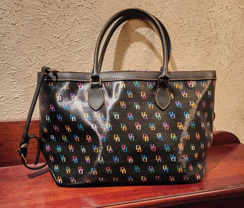 Dooney & Bourke Y2K Multicolor Shiny It DB Logo Shopper Tote Handbag