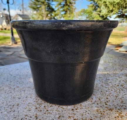 Vintage Black Ceramic Flower Pot Container