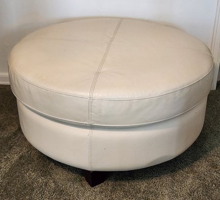 Vintage Synthetic Leather Large Ottoman
