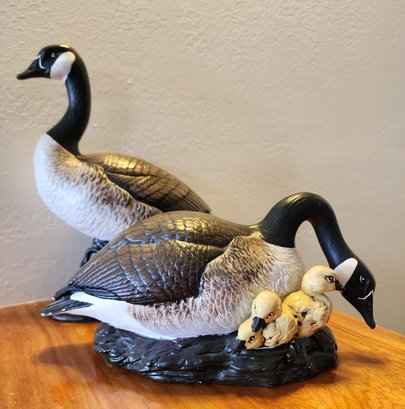 (2) Vintage Ceramic Duck Figures HANDPAINTED