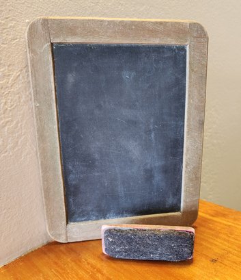 Vintage Children's Chalkboard And Eraser Set