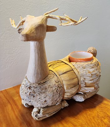 Vintage Reed Handmade Deer Reindeer Christmas Collectible