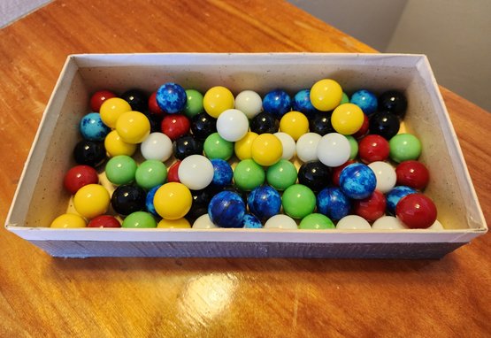 Assortment Of Vintage Colorful Marbles